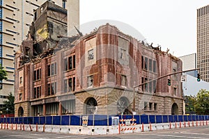 Old Brick Building Being Demolished in downtown Portland OR