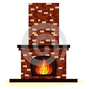 Old brick fireplace