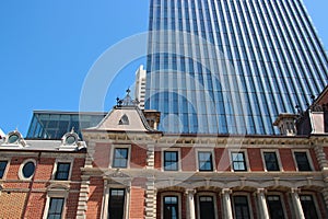 old brick halls and modern glass building - perth - australia