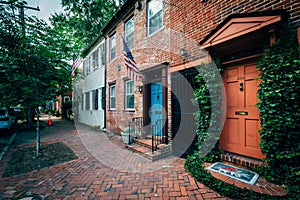 Old brick houses in the Old Town of Alexandria, Virginia.