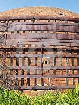 Old brick and metal kiln