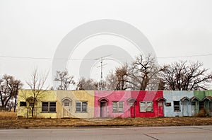 Old brick motel rooms