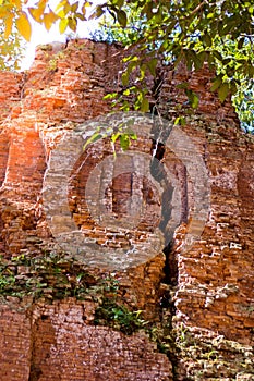 Old Brick Pagoda The art of Buddhist temple decoration in Siem Reap, Cambodia, Southeast Asia