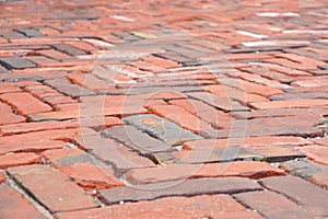 Old brick pavement.
