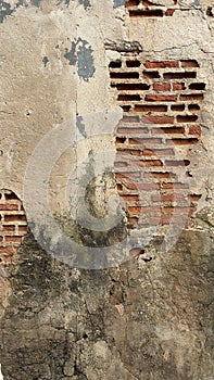 Old brick plaster wall textures. Background.