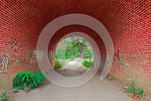 Old brick railway bridge.