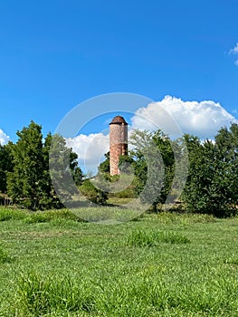 Old Brick Silo Near Wallace Park in Paola Kansas