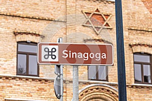 Old brick Synagogue, Jewish shul or temple