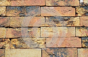 Old brick textured wall. Background of old vintage brick wall. Close up on Vintage brick wall photo.