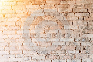 Old brick wall for background. Orange brick wall, under construction. Architecture textures