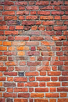 Old brick wall background, red tone