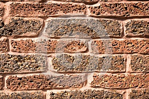 Old brick wall background texture with different style on vintage tone