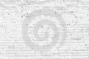Old brick wall Background. White rustic texture.
