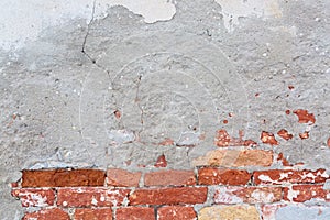 Old brick wall with cement texture. Abstract background