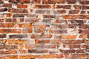 Old brick wall. Grunge background for interior design