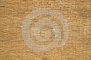 Old brick wall, old texture of red stone blocks closeup