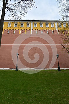 Old Brick wall painted with red paint