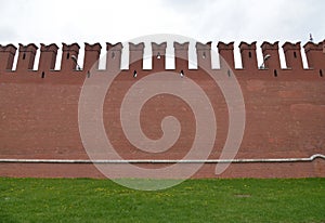 Old Brick wall painted with red paint