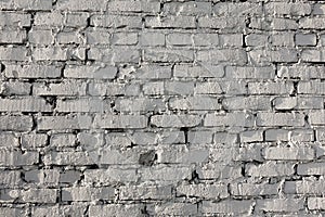 Old brick wall pattern of white color of modern design style decorative uneven. Close-up