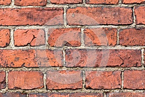 Old brick wall from red bricks