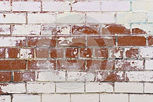 Old brick wall red white texture background. old building