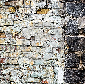 The old brick wall with rich texture