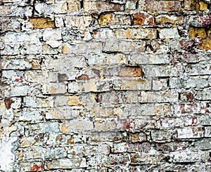 The old brick wall with rich texture