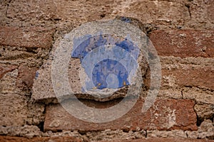 Old Brick Wall Surface Texture Close Up View