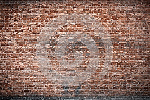 Old brick wall for texture or background, brown and red color