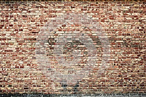 Old brick wall for texture or background, brown and red color