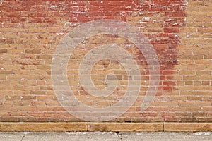 Old shabby chic pink and beige color brick wall texture with a blotchy abstract look