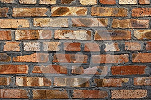 Old Brick wall texture or background. High contrast and resolution image with place for text. Template for design