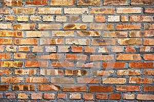 Old Brick wall texture or background. High contrast and resolution image with place for text. Template for design