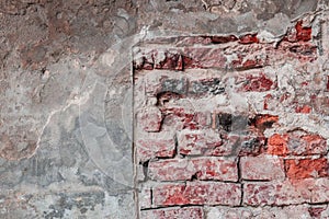 Old Brick Wall Texture background image. Grunge Red Stonewall Background