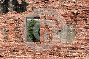 Old Brick Wall Texture background image. Grunge Red Stonewall Background