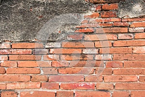 Old Brick and cement Wall Texture background image. Grunge Red Stonewall Background