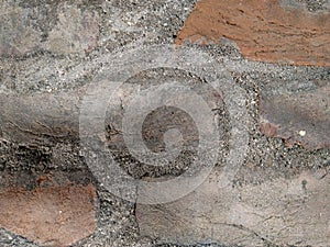 Old brick wall texture. Background of red solid brickwall