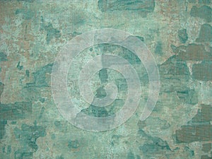 Old brick wall under construction mesh