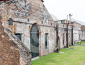 Old Brick Warehouse with Green Door