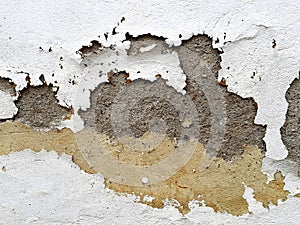 Old bricks on the old house, Old cracked cement wall, horror house