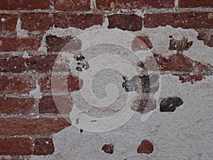 Old brickwork in repaired wall
