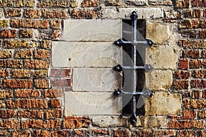 Old brickwork and window in Brugge, Flanders, Belgium