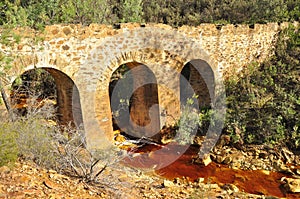 Old bridge, acid mine drainage