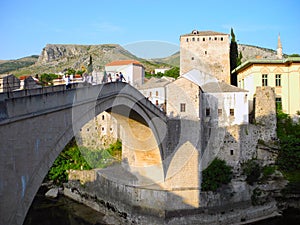 Old Bridge in the city of Mostar.