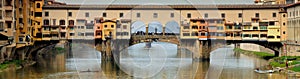 Old Bridge in Florence, panorama view, Italy