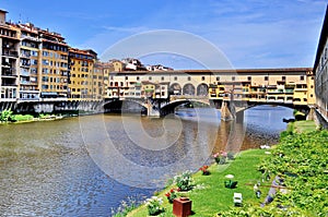 Ponte Vecchio and Arno River in Florence, Italy