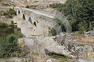 Old bridge, Ledesma, Salamanca, Castilla y Leon, Spain