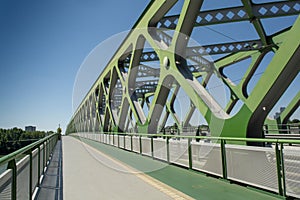 The Old Bridge over the Danube River in Bratislava. Slovakia