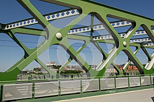 The Old Bridge over the Danube River in Bratislava. Slovakia