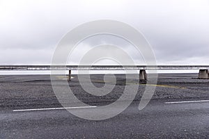 Old bridge over the lava field in Iceland